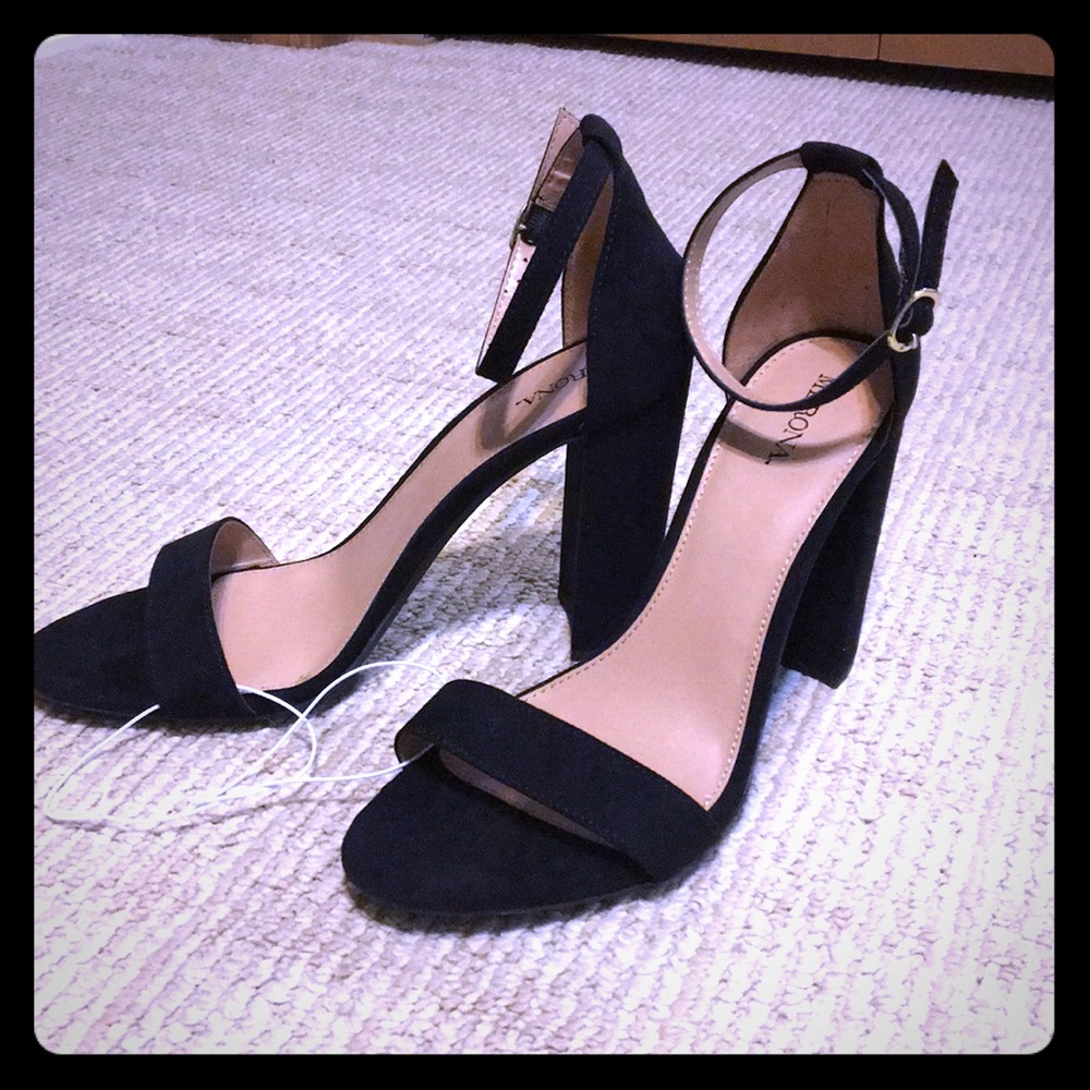 Black suede sandals